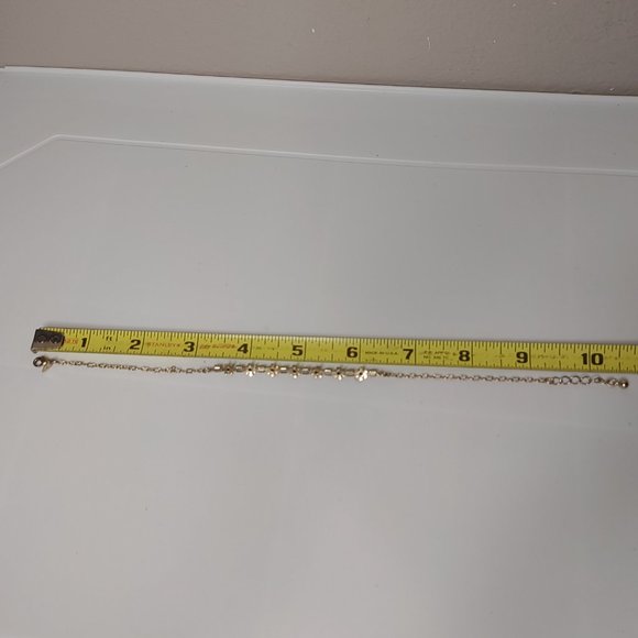 Pretty Gold Tone With Purple And Clear Stones Avon Flower Anklet Or Bracelet - Picture 8 of 8